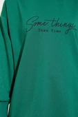 Something Baskılı İki İp Tunik Yeşil thumbnail 4