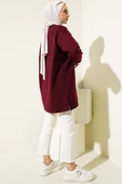 Something Baskılı İki İp Tunik Bordo - 3