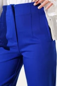 Beli Pensli Dar Paça Kumaş Pantolon Saks - 4