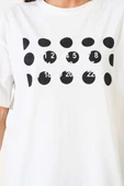 Önü Baskılı T-shirt Ekru - 4