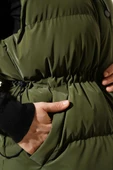 Bel Tünelli Mat Şişme Yelek Haki - 4