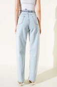 Tokalı Pensli Baggy Kot Pantolon Kar Açık - 3