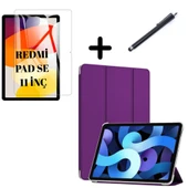 Xiaomi Redmi Pad SE 11inç Kılıf SET PU Deri Smart Tablet Kilifi Ekran Koruyucu + Kalem - 3