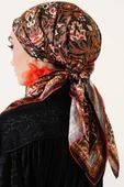 Hint Motifli Soft Eşarp Oranj - 3