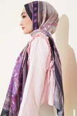 Mercan Desen Soft Şal Siyah Mor - 3