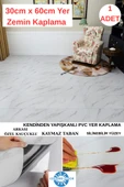 Renkli Duvarlar 30cm x 60cm 1 Adet Yapışkanlı Floor Pvc Panel Yer Zemin Kaplama Paneli Arkası Kauçuklu Banyo Mutfak - 1