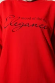 Elegance Baskılı İki İplik Tunik Kırmızı - 4