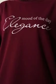 Elegance Baskılı İki İplik Tunik Bordo thumbnail 4