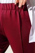 Çımalı Dar Paça Scuba Pantolon Bordo thumbnail 4