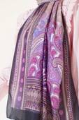 Mercan Desen Soft Şal Siyah Mor - 4