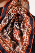 Hint Motifli Soft Eşarp Oranj - 4