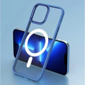 iPhone 14 Kılıf Wireless Şarj Özellikli Krom M-safe Silikon Kapak thumbnail 9