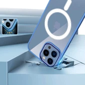 iPhone 14 Kılıf Wireless Şarj Özellikli Krom M-safe Silikon Kapak thumbnail 4