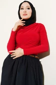 Yanları Büzgülü Sandy Bluz Kırmızı - 2