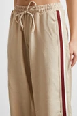 Beli Lastikli Çift Şeritli Pantolon Bej - 5