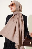 Omega Desen Jakar Şal Soft Kahve thumbnail 2