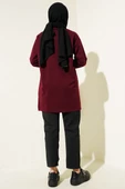 Kelebek Baskılı İki İplik Tunik Bordo - 3