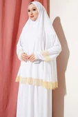 Dantelli Namaz Takımı Ekru thumbnail 2