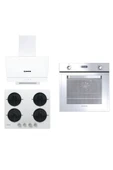 Hoover 3lu Beyaz Cam Ankastre Set (HOT3051WI/E FIRIN/HVW6MW SETUSTU OCAK/HDG6C2GWTK DAVLUMBAZ) - 1