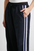 Beli Lastikli Çift Şeritli Pantolon Lacivert - 5