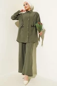 Kuş Gözü Detaylı Tunik İkili Takım Haki thumbnail 1
