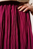 Sık Pileli Bel Lastikli Kırışık Etek Bordo thumbnail 4