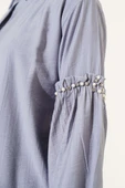 Kolu İnci Detaylı Gömlek Gri thumbnail 4