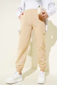 Paça Lastikli Zincirli Kargo Pantolon Camel - 2