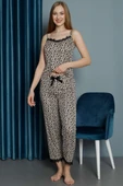 Leopar Desen Sabahlıklı 3lü Pijama Takımı Leopar - 3