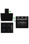 AFM tech Black Turmalin Plus 3'lü Kumandalı Cam Ankastre Set ( Fm7600b-fm2200b-fm3400b ) - 1