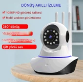 360° Dönebilen Bebek Monitörü 10M Gece Görüşlü Hareket Algılama Sensörlü 2 Yönlü Interkom 3 Antenli CMR5 - 2