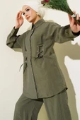 Kuş Gözü Detaylı Tunik İkili Takım Haki thumbnail 2