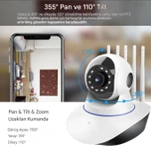 360 Dönebilen Bebek Monitörü 10m Gece Görüşlü Hareket Algılama Sensörlü 2 Yönlü İnterkom  CMR11 - 3