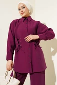 Kuş Gözü Detaylı Tunik İkili Takım Menekşe thumbnail 2