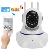 360° Dönebilen Bebek Monitörü 10M Gece Görüşlü Hareket Algılama Sensörlü 2 Yönlü Interkom 3 Antenli CMR5 - 4