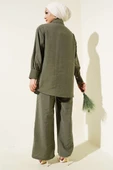 Kuş Gözü Detaylı Tunik İkili Takım Haki thumbnail 3