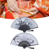 Beluga Yelpaze Bambu Serinletici Vintage Siyah Şık Püsküllü Japon Yelpaze 0334-0433 2 Adet - 2