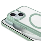 iPhone 15 Kılıf Wireless Şarj Özellikli Sert PC Mat Riksos M-safe Kapak thumbnail 9