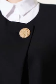 Gold Düğmeli Yelekli Etekli İkili Takım Siyah thumbnail 4