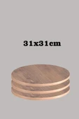 SEDAŞ LIVING UNITS Açık Ceviz 31 X 31 Cm 4'lü Suntalam Sehpa Üst Tablası Dekorasyon Sunum Tabağı - 2