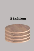 SEDAŞ LIVING UNITS Açık Ceviz 31 X 31 Cm 4'lü Suntalam Sehpa Üst Tablası Dekorasyon Sunum Tabağı - 1