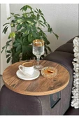 SEDAŞ LIVING UNITS 39 Cm Koyu Ceviz Ahşap Koltuk Yanı Sehpa Ayarlanabilir Tepsi 39cm Genişlik Dekoratif Modern Tepsi - 1