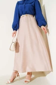 Beli Lastikli Kloş Saten Etek Bej thumbnail 1