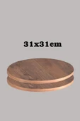 SEDAŞ LIVING UNITS Koyu Ceviz 31 X 31 Cm 3'lü Suntalam Sehpa Üst Tablası Dekorasyon Sunum Tabağı - 2