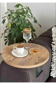 SEDAŞ LIVING UNITS 39 Cm Açık Ceviz Ahşap Koltuk Yanı Sehpa Ayarlanabilir Tepsi 39cm Genişlik Dekoratif Modern Tepsi - 1