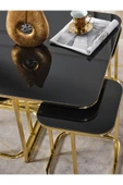 SEDAŞ LIVING UNITS PELİKAN 4+1 SİYAH AYNALI TEMPERLİ CAM GOLD METAL AYAK TAKIM SEHPA sedaş_lıvıng_unıts_sehpa - 3
