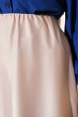 Beli Lastikli Kloş Saten Etek Bej thumbnail 4
