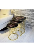 SEDAŞ LIVING UNITS Hasır Telli Arap Kızı Gold Ayak Zigon Sehpa - 1