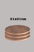 SEDAŞ LIVING UNITS Koyu Ceviz 31 X 31 Cm 3'lü Suntalam Sehpa Üst Tablası Dekorasyon Sunum Tabağı - 1