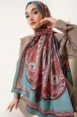 Çiçekli Etnik Desen Şal Çağla Yeşili thumbnail 2